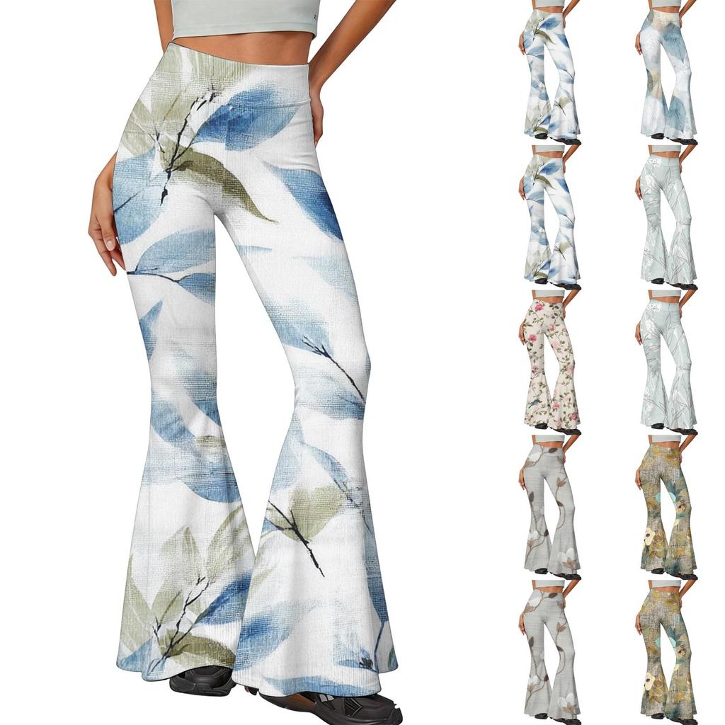 Pantaloni Yoga Donna a Zampa Vita Alta - Pantaloni Lunghi Casual Slim Fit per Uso Quotidiano