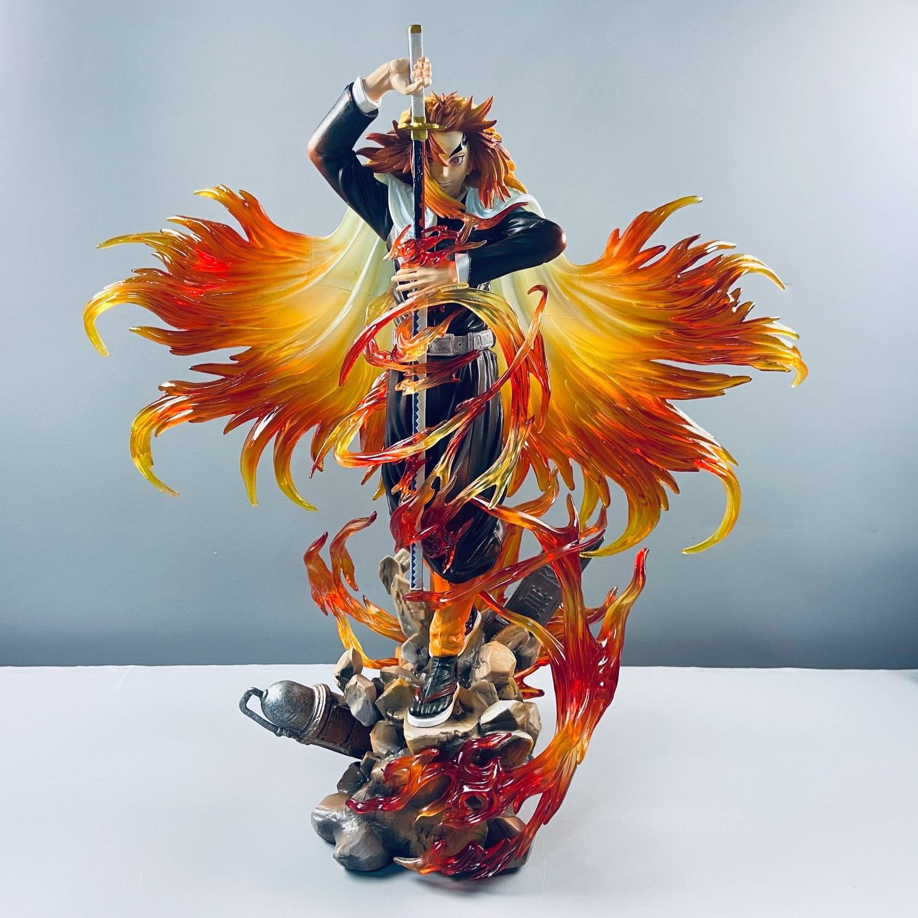 

In Stock demon slayer figuras Pillar of Flame Purgatory Angel figures anime Aircraft Kyojuro Collect PVC Ornament Playthings Gifts