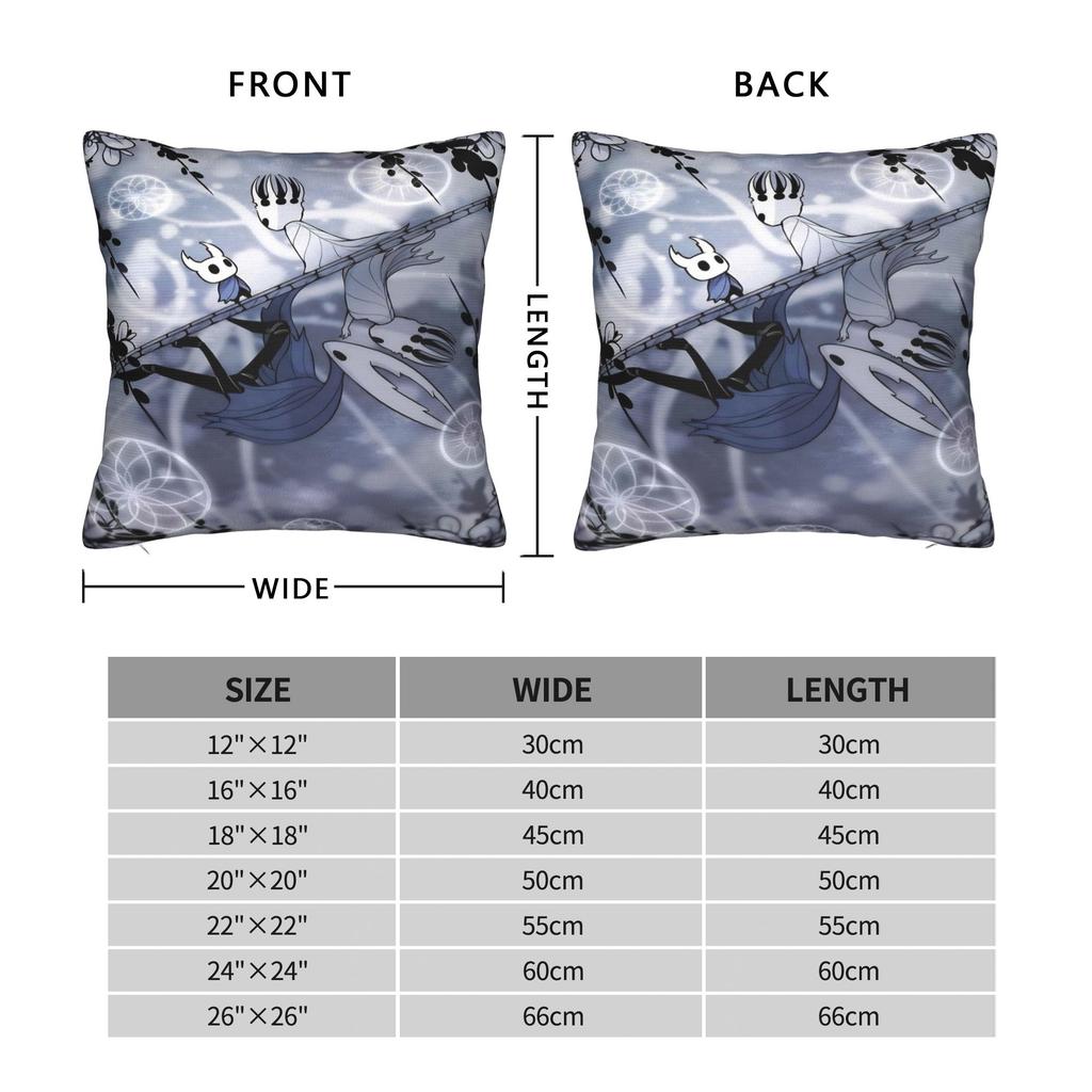 Hollow Knight Cartoon Game Knight and Hornet Pillow Case Square Pillow Cover For Sofa Couch Bed Living Room Cushion Cover