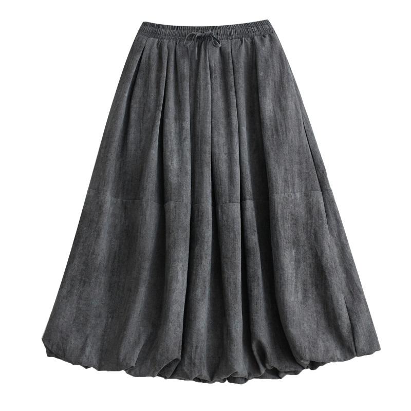 Gonna Lunga Casual Larga a Vita Alta Vintage Primavera Autunno per Donna Gonne Gonna Donna