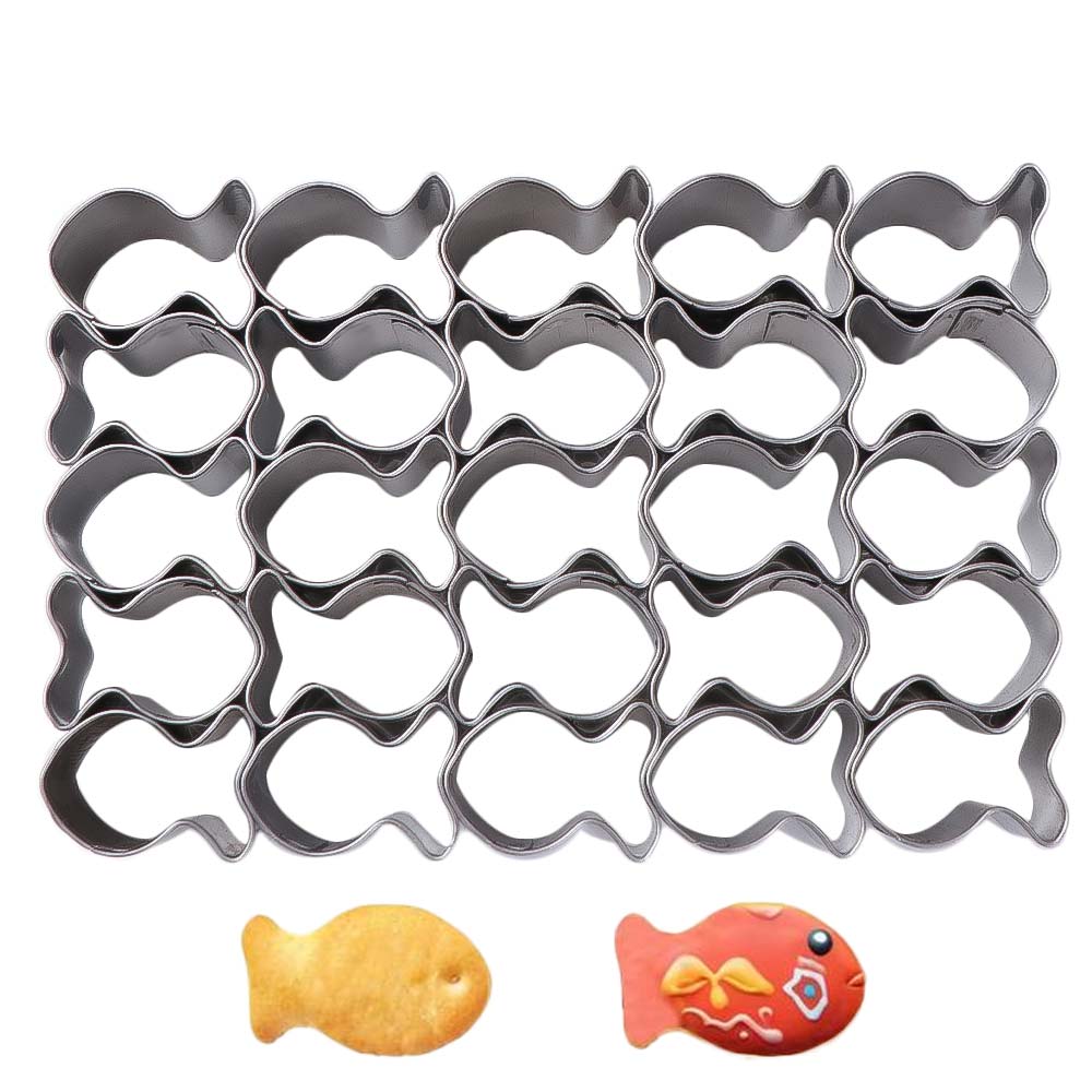 Non-Stick Fish Shaped Baking Mold Stainless Steel Biscuit Cutters Fondant Cookie Cutter  Kitchen