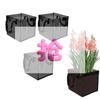 4 Pcs Black Mesh Pond Planting Baskets Square And Round PVC Water Lily Bags With Sturdy Handles For Aquarium Garden Decoration