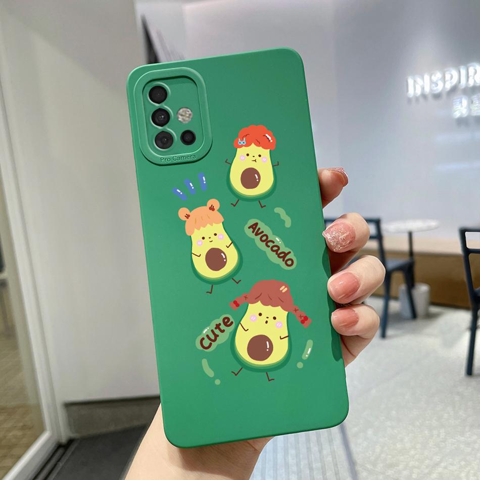 

For Samsung Galaxy A31 A51 A71 Case Cute Avocado Soft Camera Protector Cover For Samsung A51 GalaxyA51 2020 SM-A515F A 51 Coque Samsung A71