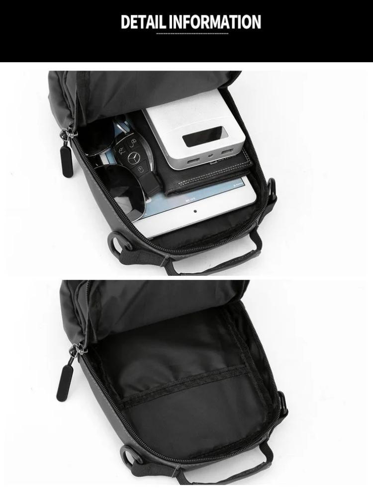 Men Luxury Nylon Large Capacity Chest Bag Outdoor Hiking Travel Crossbody Bag High Quality Waterproof Shoulder Bag