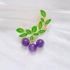 Creative Blueberry Fruit Shaped Brooches Green Leaf Metal Pins Women Suit Lapel Accessories Badge Corsage Jewelry Gifts