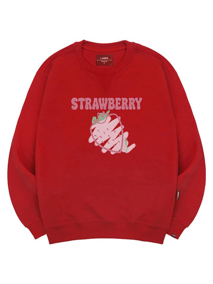 Ellamo Strawberry Sweatshirt Unisex Plus Size S~4Xl (Type A)