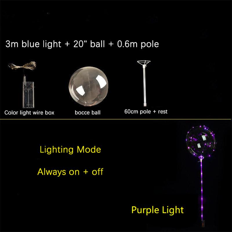 

Christmas Light Up Transparent Bubble Balloon Wedding Party Birthday Decoration Luminous Balloon Festival Decor Accessories 1PC&As Shown фиолетовый