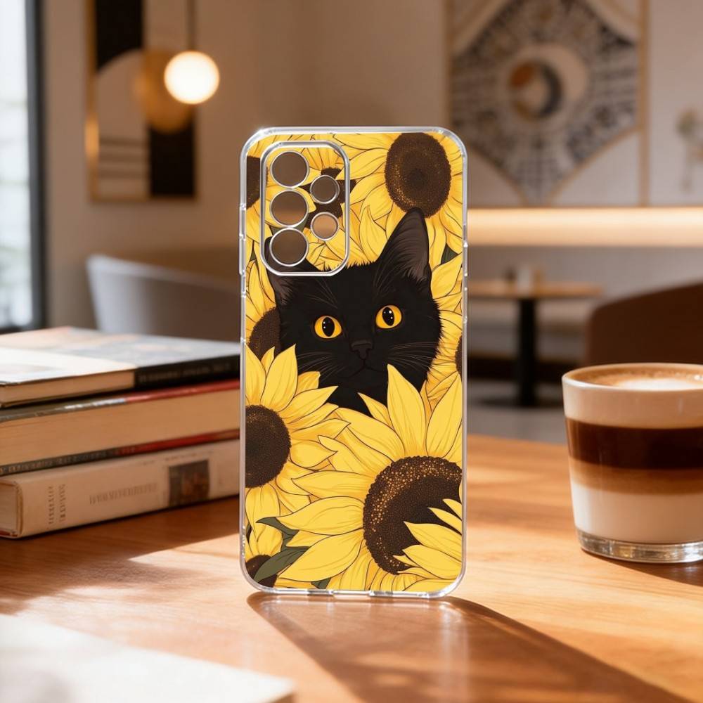Cartoon B-black c-cat cool Phone Case For Samsung S25,S24,S21,S22,S23,S30,Ultra,S20,Plus,Fe Transparent Cover Samsung S24ULTRA