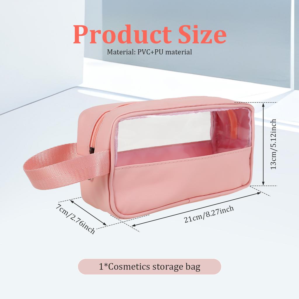 PVC Clear Makeup Bag Portable Travel Wash Bag Waterproof Large Capacity Cosmetic Bag Translucent Beauty Women Toiletries Case