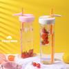 Botella de Agua de 850ml con Paja Plegable, Gran Capacidad, Filtro de Té, Correa Ajustable, Taza de Agua para Té de Frutas para Exteriores