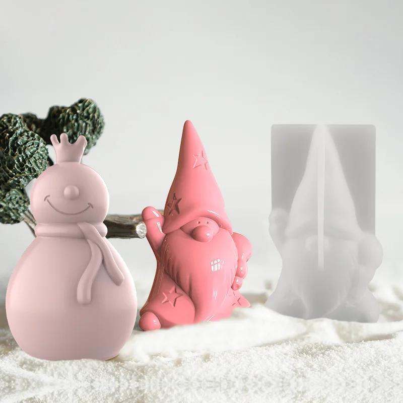 DIY Crystal Epoxy Mold Santa Claus Snowman Candle Silicone Molds Soap Christmas Gifts Candle Making DIY Set Home Decoration New