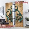 2D FLAT PRINTING 2pcs Curtains (Without Rod) Tall Ships and Tentacles Chic Chic Curtains Prints Light Filtering Curtains