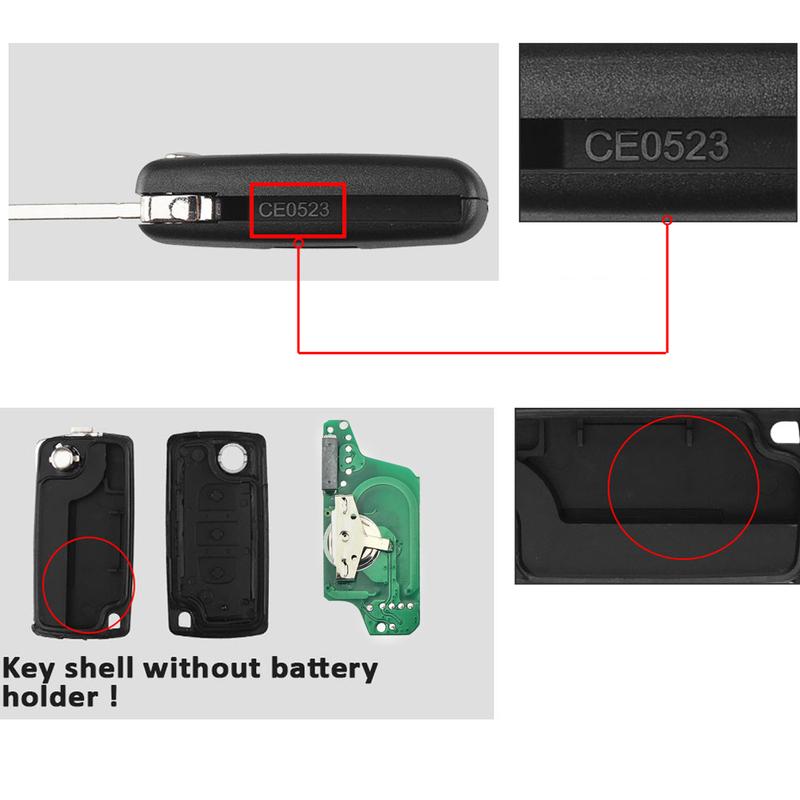 KEYYOU With Battery Filp Remote Car Key 433MHz For Citroen C1 C2 C3 C4 C5 Berlingo Picasso For Peugeot 207 307 CE0536 CE0523