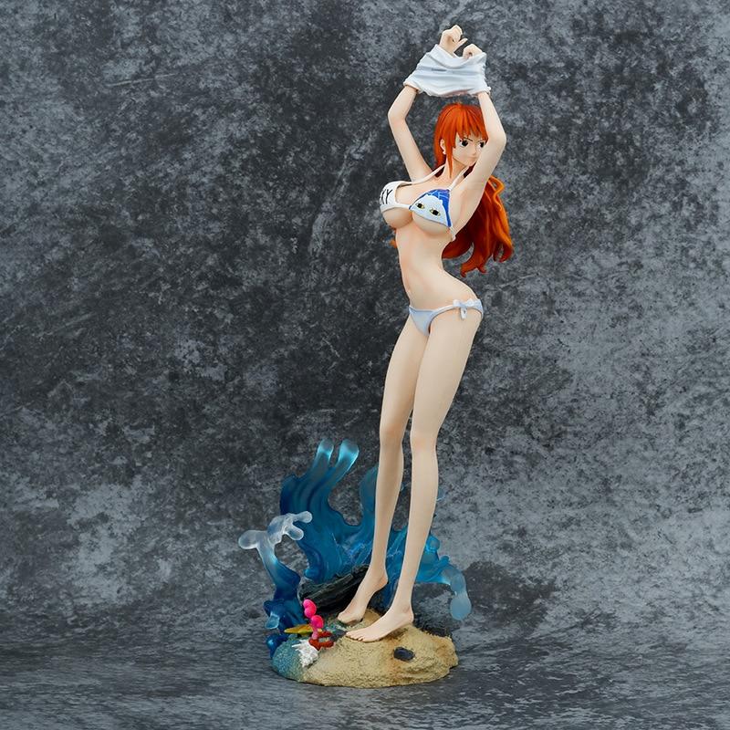 ONE PIECE GK Sexy Figure 18+ Adult Swimsuit Nami Figurine 34.5cm Big Size Waves Bikini Anime Girl Figuring