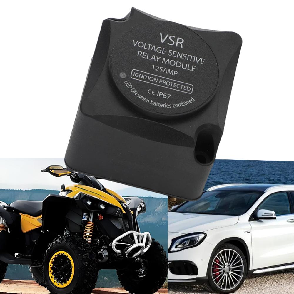 12V 125A Spannungsabhängiges Relais VSR Batterieisolator Automatisches Laderelais Wasserdicht für UTV Wohnmobil Camper Autobatterierelais