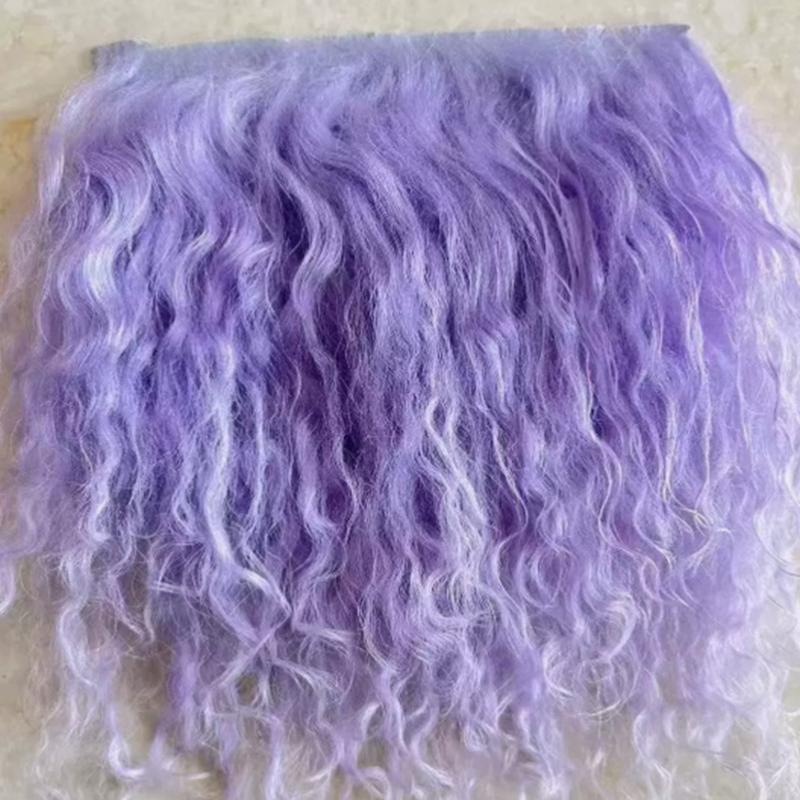 Mongolei Fell Schaffell Wolle Extensions Haarsträhne Lockige Textur Lockige Haarverlängerungen Strapazierfähig Lammfell Fell Puppe Spielzeug Zubehör
