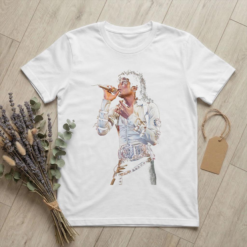 Unisex Michaels Pop King Jacksons T Shirt Singing Live Cotton merchandise Awesome Short Sleeve Crew Neck Tee Shirt Gift TShirt