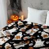 Spooky Halloween Blanket Ghosts Pumpkins Boo Signs Flannel Soft Comfortable Gift for Party Home Decor Scary Nights
