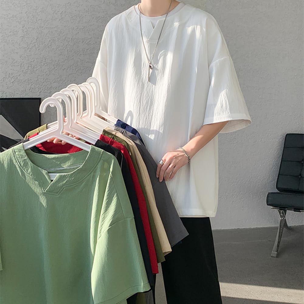Summer clothes for short sleeve large loose big summer popular on the plain spring and summer kaqi M [Aaronlive] men, t-shirt, 5/8 sleeve, size, cool,
