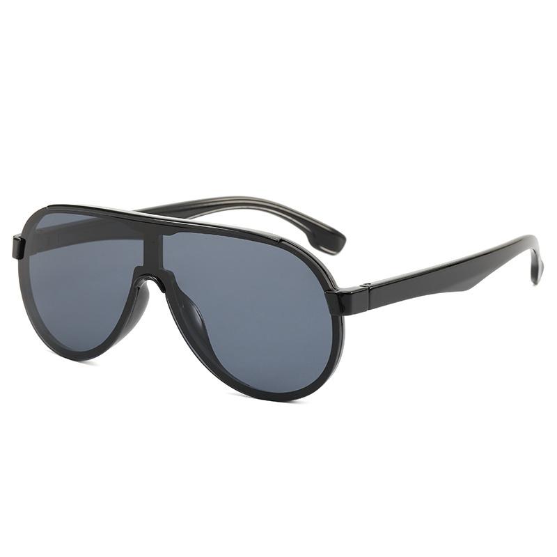 Superhot Eyewear 19461 Fashion 2021 Ready Stocked Flat Top One Piece Lens Oversized Shades Sunglasses C1
