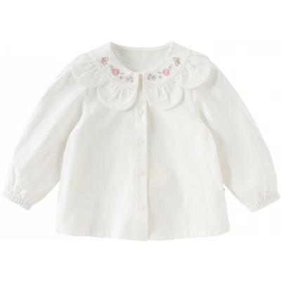 DAVE&BELLA Girls' Floral Print Cotton Shirt