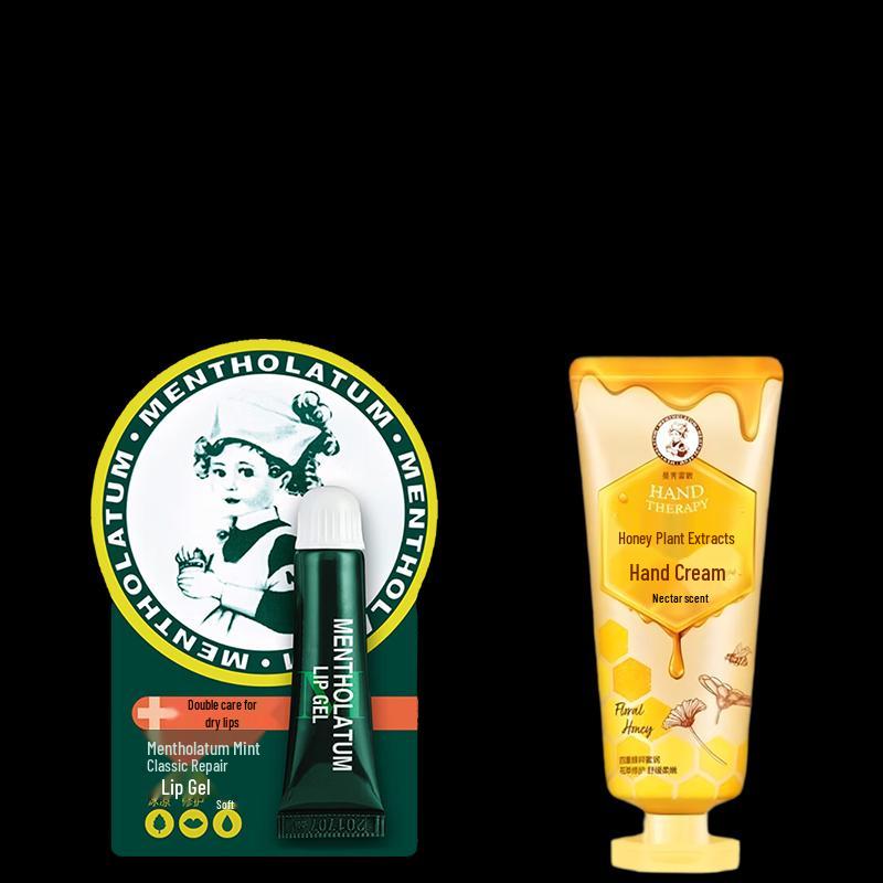 Mentholatum Honey Hand Cream & Mint Lip Gel Duo Set