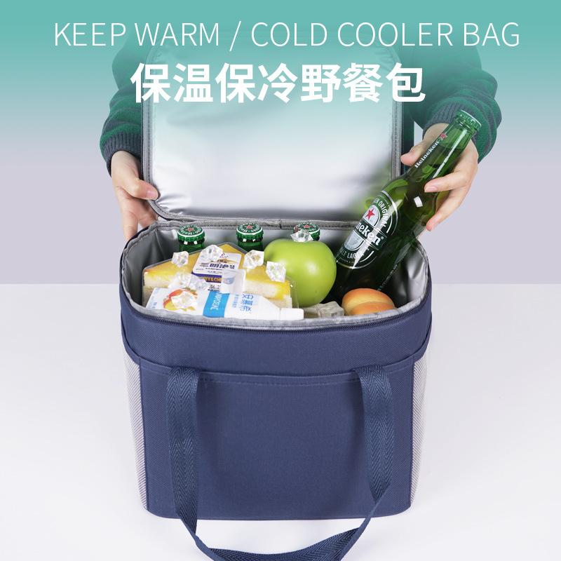 Tragbare Thermos-Lunchtasche Lebensmittelbox Langlebige Wasserdichte Büro-Kühltasche Lunchbox Eisgekühltes Etui Camping Oxford Abendessen Tasche