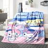 Customizable Sanrio1 Throw Blanket – Personalized Name, All-Season Cozy Snug Blanket, Machine Washable, Personalized Blanket