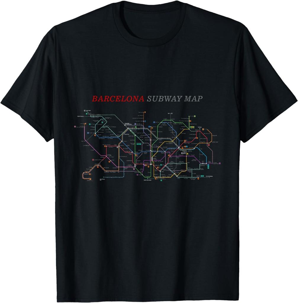 Barcelona Subway Map Tee Metro, Underground T-Shirt