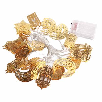 Ramadan Eid Lichterkette Batteriebetrieben Mond Stern Lampe Mubarak Mond LED Lichterkette für Innen