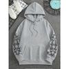 Men's Angel Element Graffiti Thorn Print Fashionable Street Wear Hip-hop Punk Style Hoodie, Regular Fit, Casual Long Sleeved Pullover
