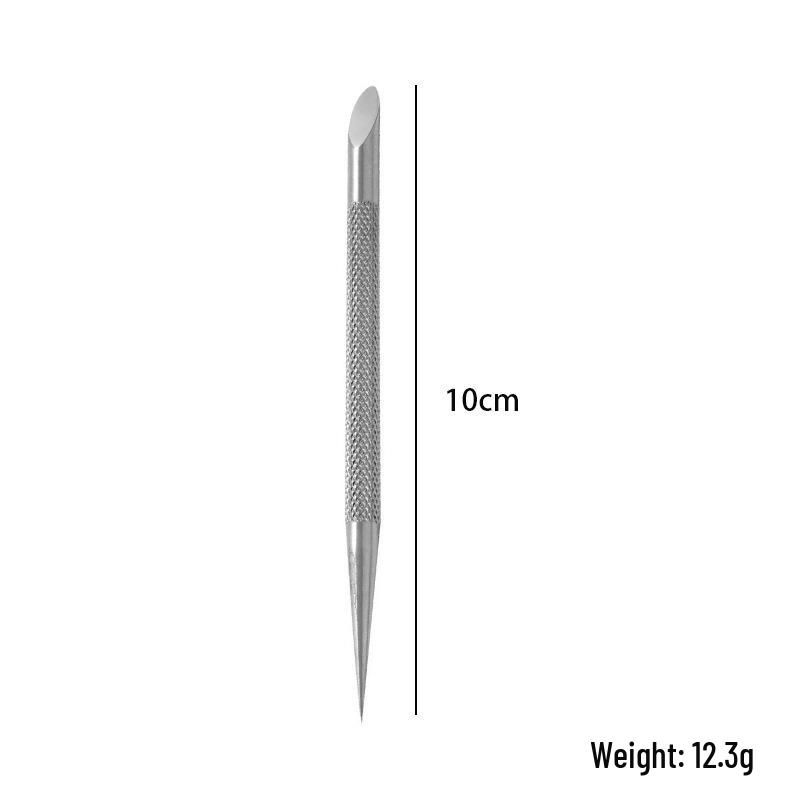 Multi-functional Stainless Steel Double-Ended Cuticle Pusher and Sanding File