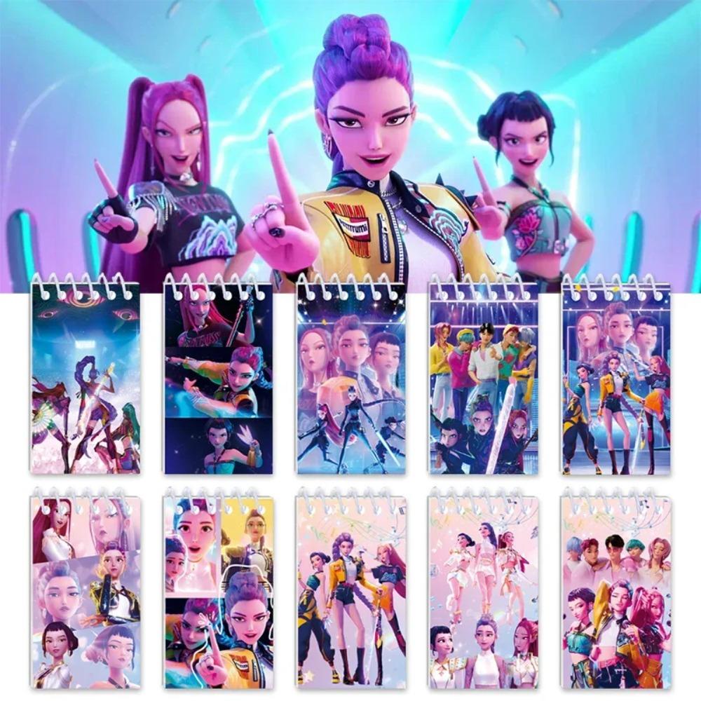 Kpop Demon Coil Caderno Anime Huntrix Livro Caderno Decorativo Festa Presente para Convidado Suprimentos para Festa de Aniversário Kpop Guerreiro