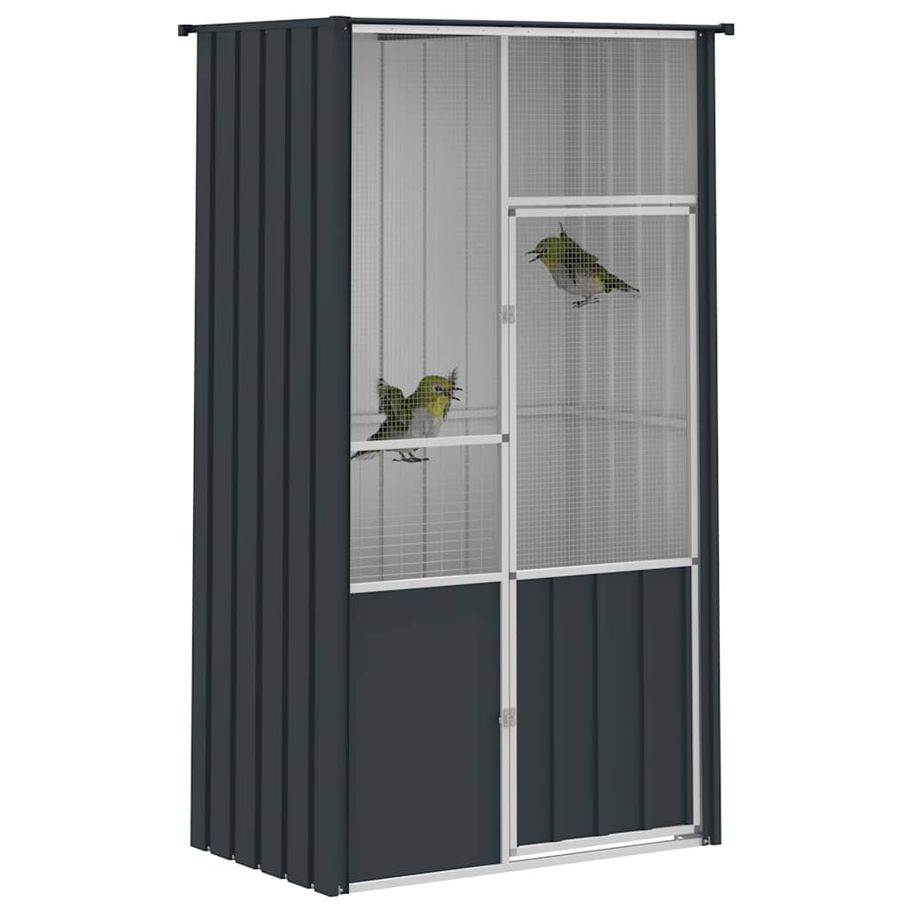 Vidaxl Aviary, Anthracite, 115X78X200 Cm, Galvanized Steel