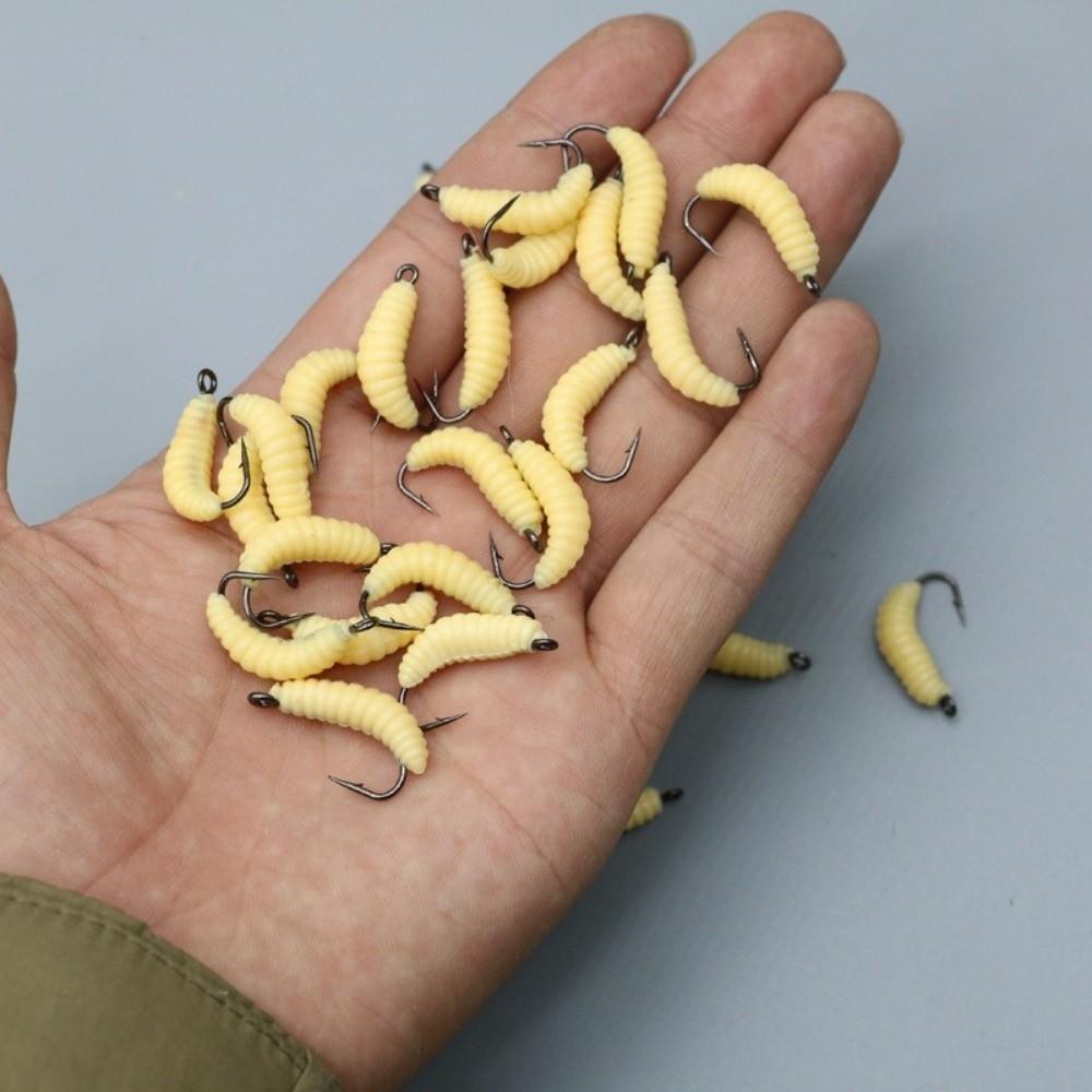 30 Pezzi/Scatola Materiale Morbido Esca Morbida per la Pesca a Verme Verme Artificiale Pesca in Acqua Dolce