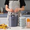 Round Bucket Lunch Box Bag Student Lunch Box Bag Picnic Storage Bag Large Capacity Water Bucket Handbag