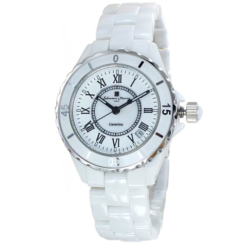 

Salvatore Marra Ceramic Watch for Men and Women, SM23103-WHR