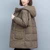 Women's Mid-Length Hooded Down Jacket 2024 - Winter Fashion for Middle-Aged Mothers