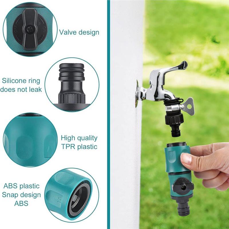 ABKP-Water Hose Switch Quick Connector 4 Pcs Garden Hose Connector In Lines Water Hoses Fittings Hosepipe Connectors