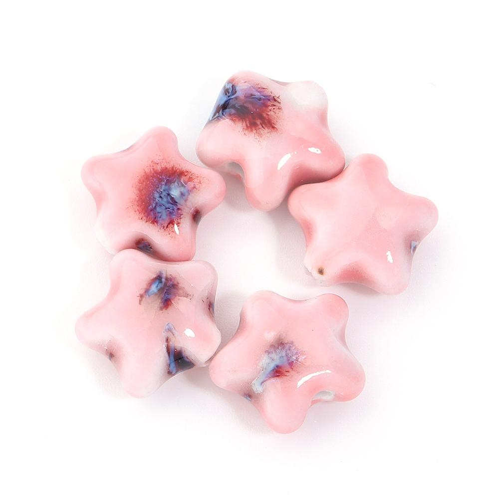 5pcs/lot Colorful Star Beads Ceramic Beads For Making Jewelry Porcelain Spacer Beads Bracelet Necklace Charms DIY Accessories