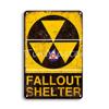 STRAHLUNG FALLOUT SHELTER Metall Zinn Zeichen Vintage Wohnkultur Eier Retro Metall Poster BARBER SHOP Mann Höhle Wand Hängende Dekoration