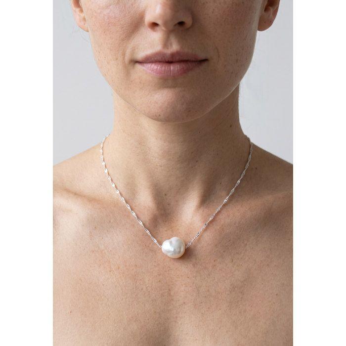 Collier - PEARLS &amp; COLORS - Baroque - Perle d'eau douce 10-11 mm - Argent 925 - Blanc naturel AAA+