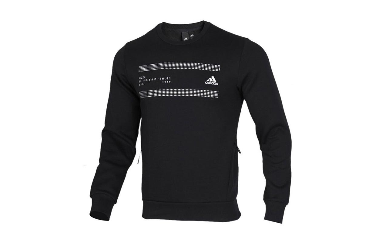Adidas Sweatshirts Men s Black Crew Neck Moderate Regular FM9388 S