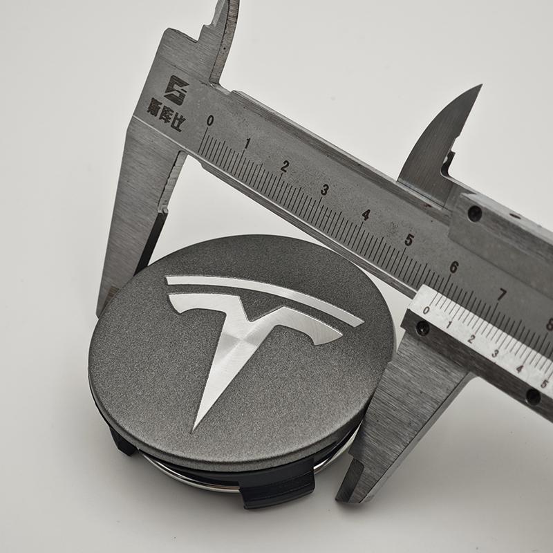 AGLNX1 4pcs 56mm Light Grey Car Wheel Center Cap Logo Badge Emblem For Tesla Original Hub Caps Model 3 Model Y Model S X Accessories
