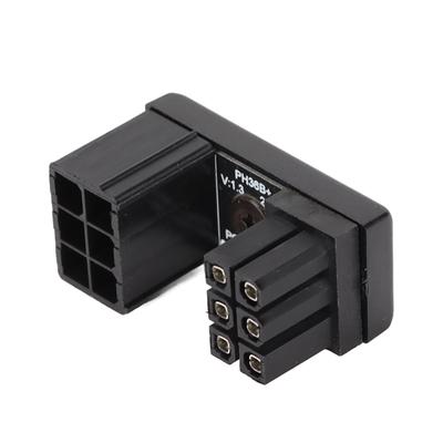 6Pin Buchse auf 6pin Stecker Grafikkartenadapter 180 Grad Winkeladapter Fest verschweißt 6Pin U-Drehung
