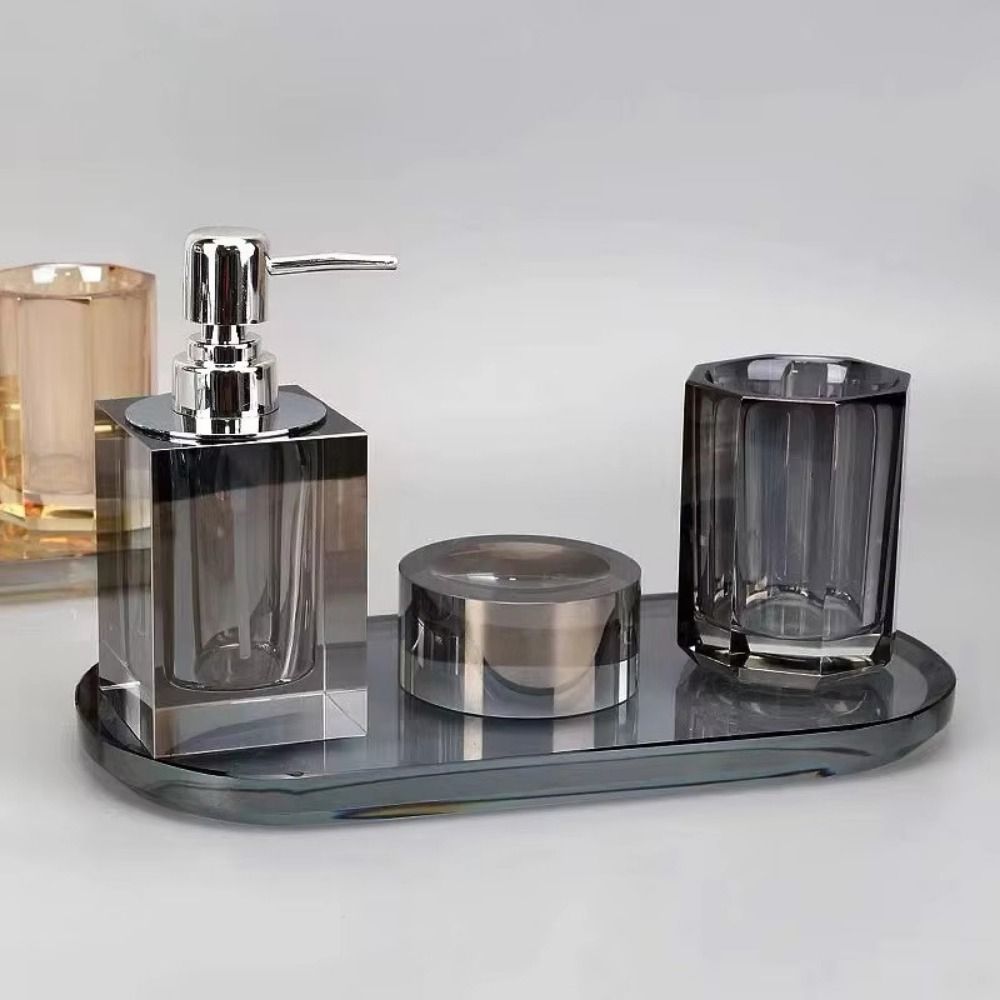 Press Type Hand Sanitizer Dispenser Refillable Liquid Soap Container Crystal Lotion Bottle  Hotel