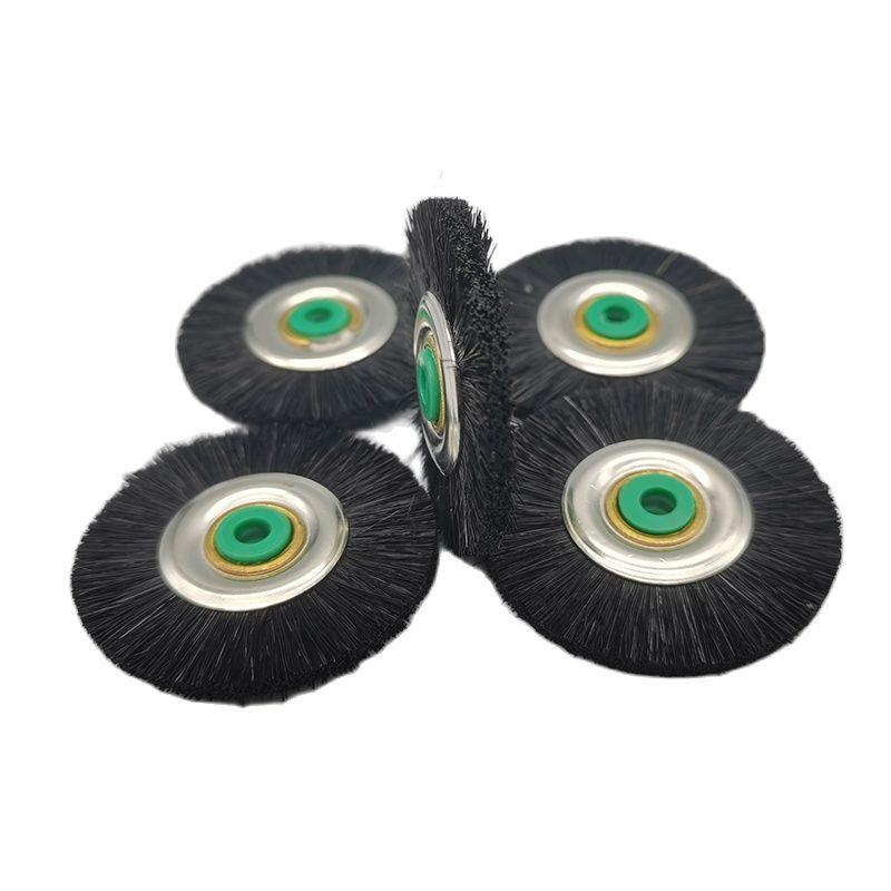 5Pcs Dental Laboratory Materials Latch Polishing Brush Wheel Rotary Tools Lab Black Bristle Hair Buff 48mm Micro Motor Dentistry
