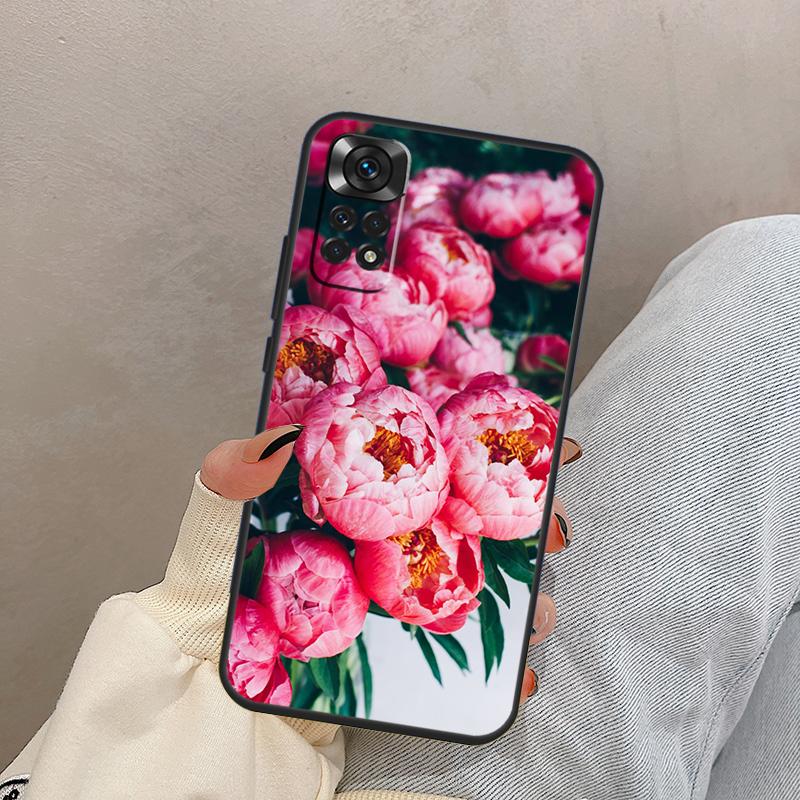 Elegant Pink Purple Peony Flower For Xiaomi Redmi Note 14 10 11 12 13 15 Pro Plus Case Cover For Redmi 15 15C 14C 10C 12C 13C