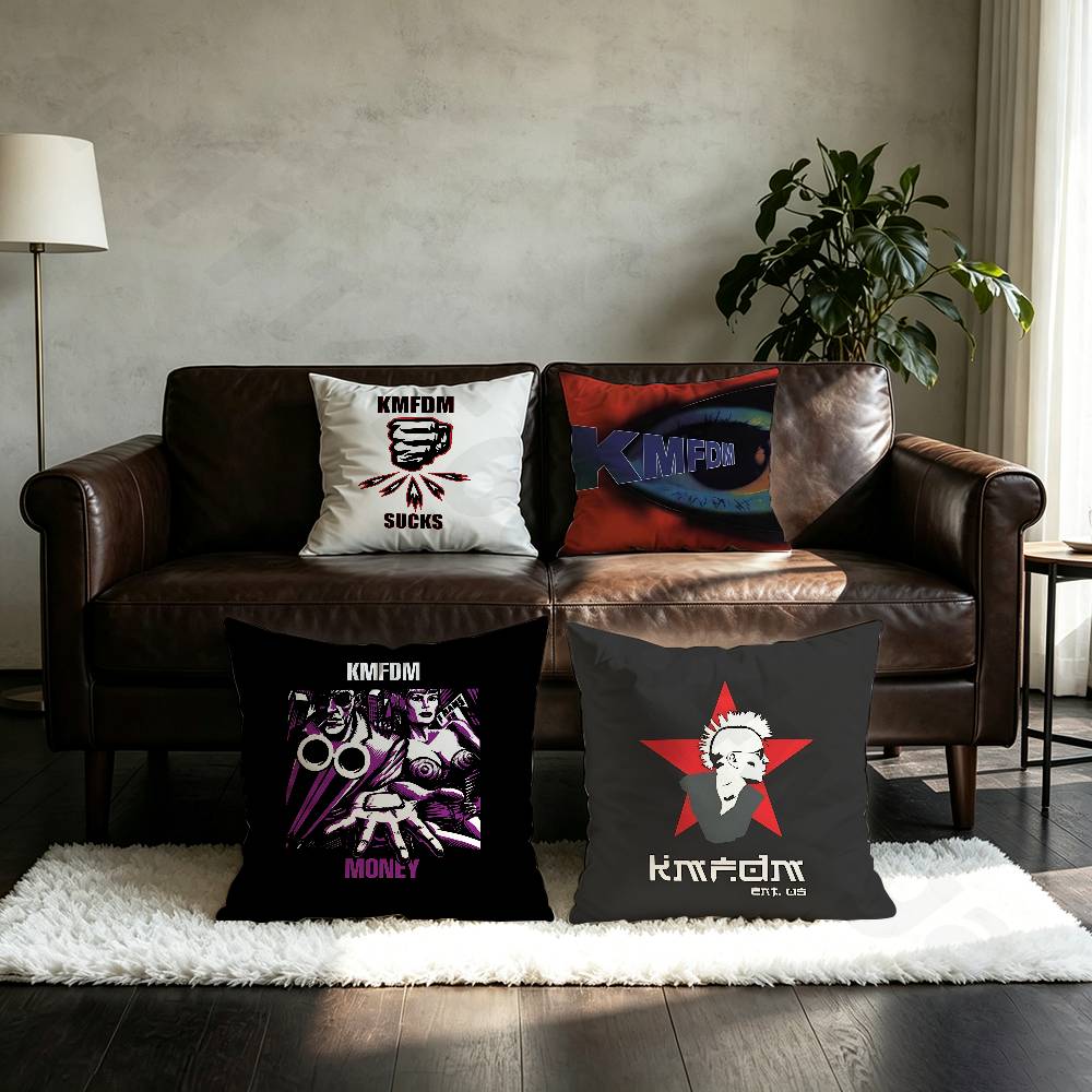 K-Kmfdm Sucks Band Pillow Case Sofa Living Room Bedroom Headboard Backrest Cushion Square Cushion Nap Time
