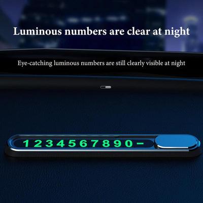 Car Parking Phone Number Plate Privacy Magnetic Temporary Parking Sign Glow In The Dark Cars Dashboard Phone Number Plate